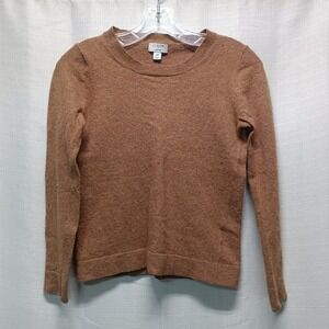 J.‎ Crew Teddie Women's Crewneck Sweater Heather Brown Cotton Wool Blend XS